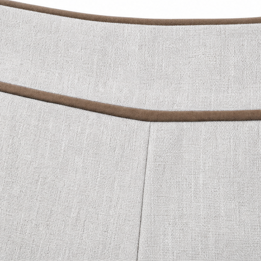 Contrast-Trim High-Waisted Wide-Leg Trousers