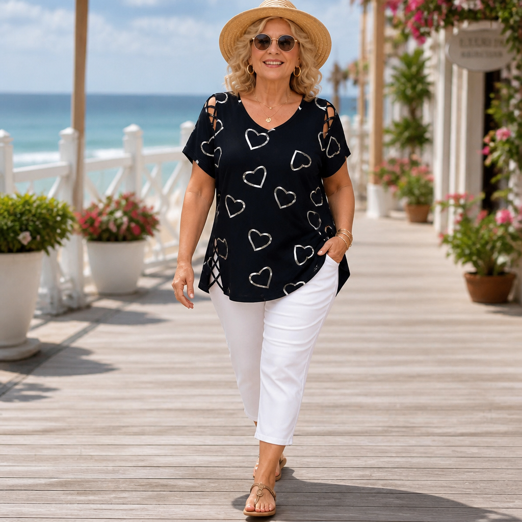 Lace-Up Tee That Shapes Without Squeezing