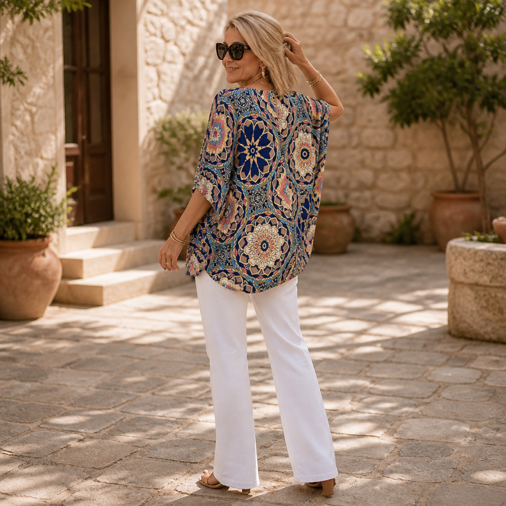 V-Neck Blouse With A Drape That Skims, Not Clings