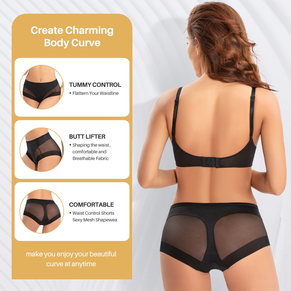 Mid-Waist Sheer Mesh Shaping Panty