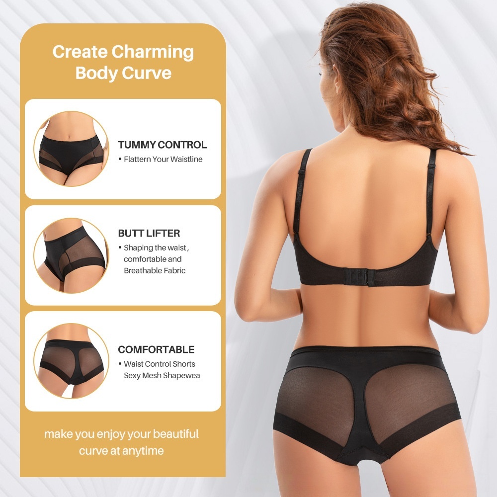 Mid-Waist Sheer Mesh Shaping Panty