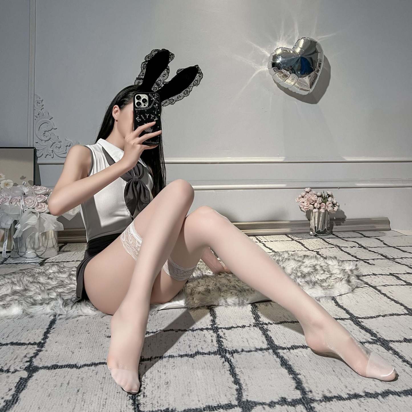 Sexy lace transparent stockings thigh socks European and American hand-torn sexy stockings female sexy lingerie