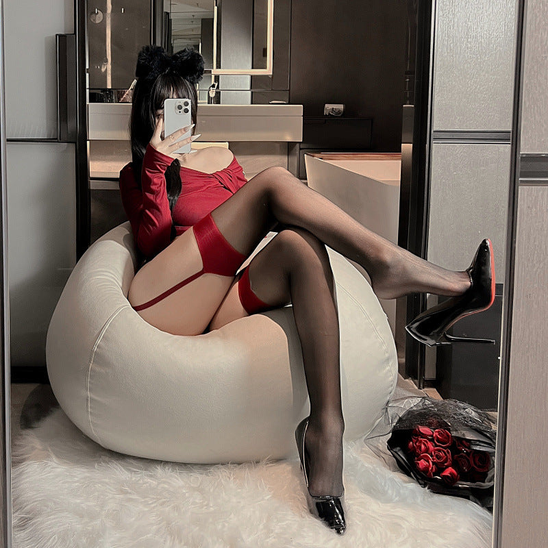 Sexy garter stockings women stockings nightclub disco garter one-piece stockings