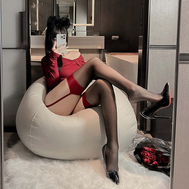 Sexy garter stockings women stockings nightclub disco garter one-piece