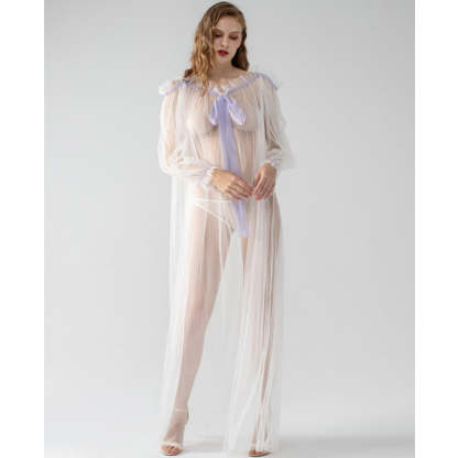 Sexy long see-through lace nightdress