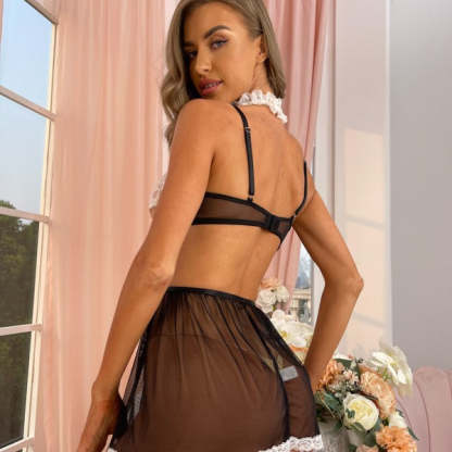See-through seductive maid outfit sexy erotic suit