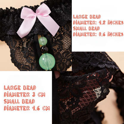 Glow-in-the-Dark Pearl Lace Thong – Sensual Massage & Sheer Temptation