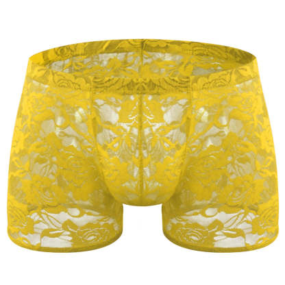 Rose lace transparent mesh panties