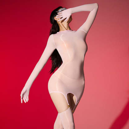 Shiny full body stockings one-piece garter stockings seamless sexy