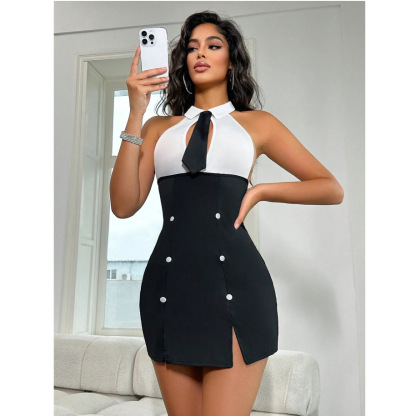 Sexy tight-fitting uniform style set