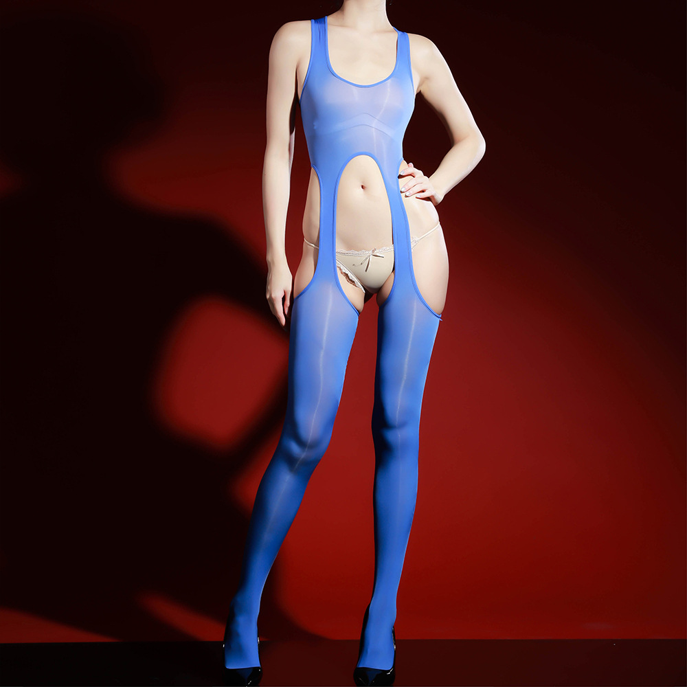 5D Glossy Backless Cutout Bodystocking 