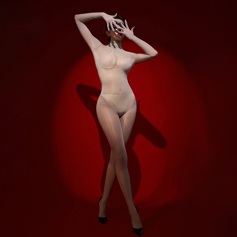 8D Glossy Seamless Full-Body Bodystocking