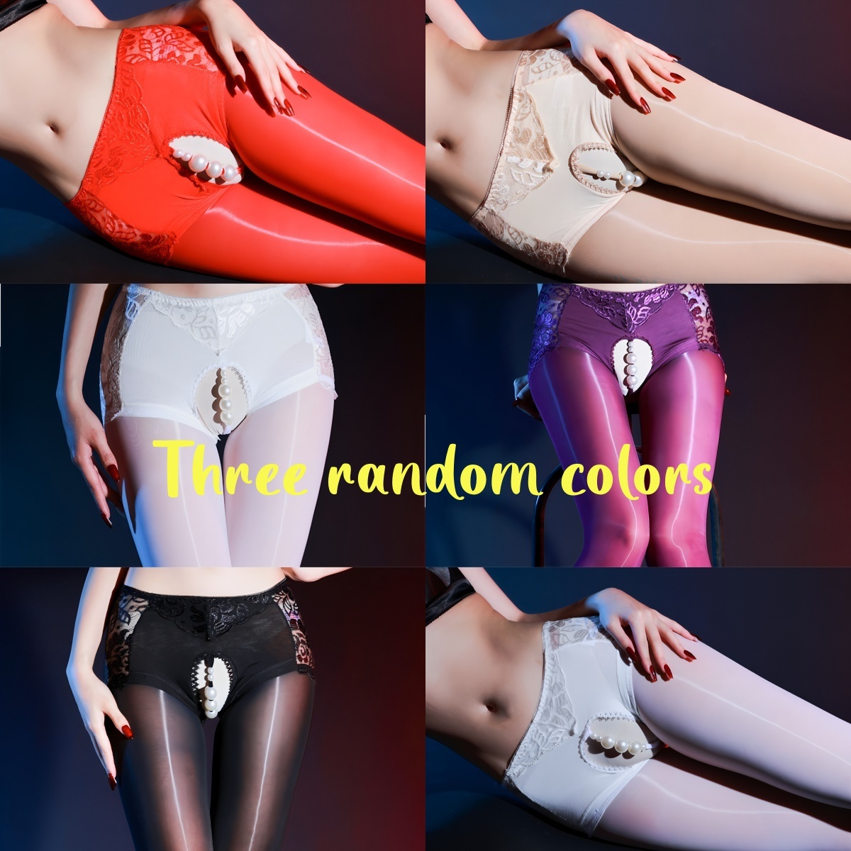 Love Like a Tide: Shimmering Pearl Open Crotch Pantyhose