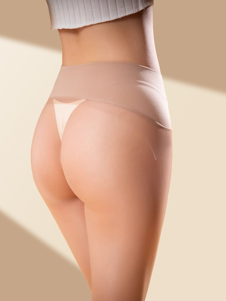 Seamless Black Velvet Silky Pantyhose 