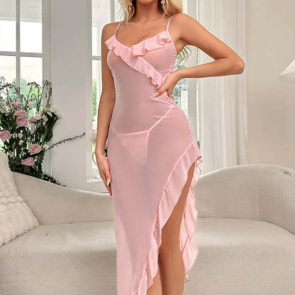 New multi-color sexy mesh see-through pajamas sexy lingerie suspenders nightdress