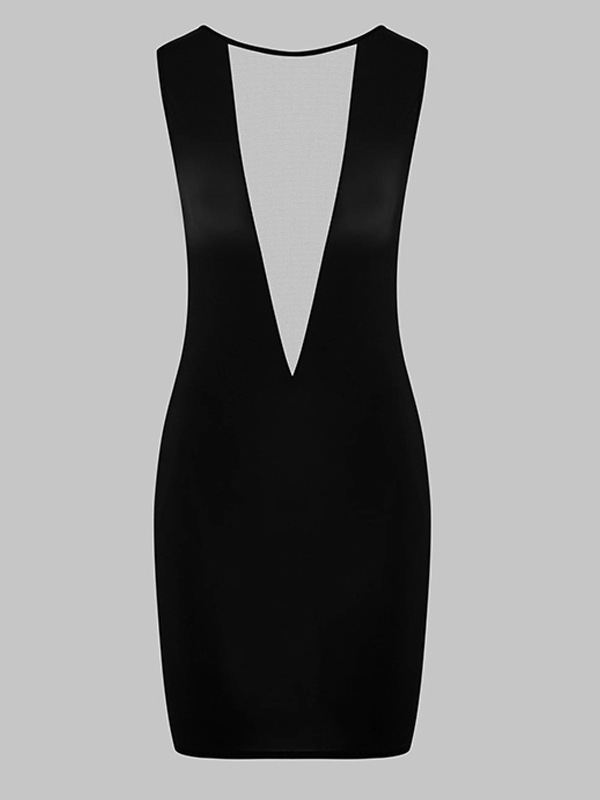  Halter Neck Sheer-Panel Bodycon Dress