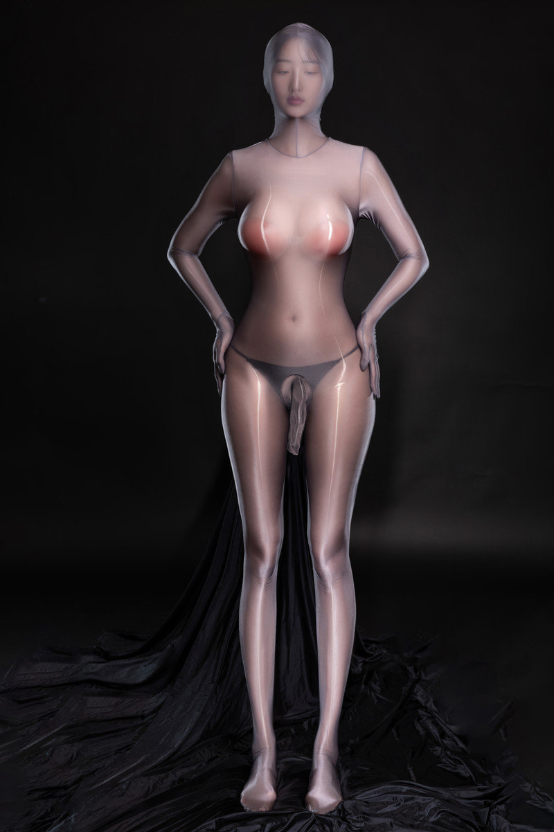 Plus-Size Zip-Up Glossy Silky Full-Cover 