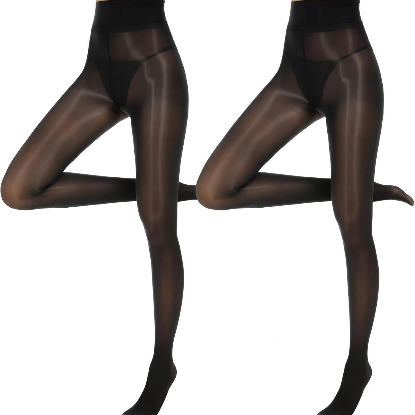 15D Glossy High-Waist Sheer Pantyhose