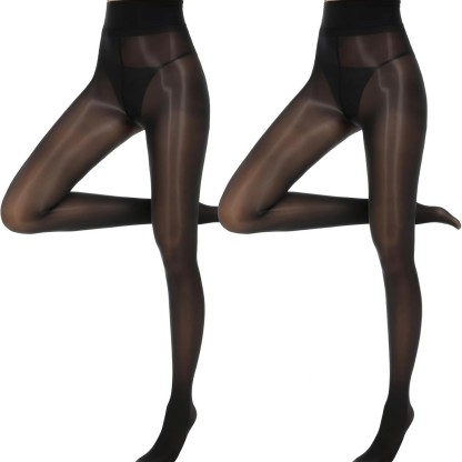 15D Glossy High-Waist Sheer Pantyhose
