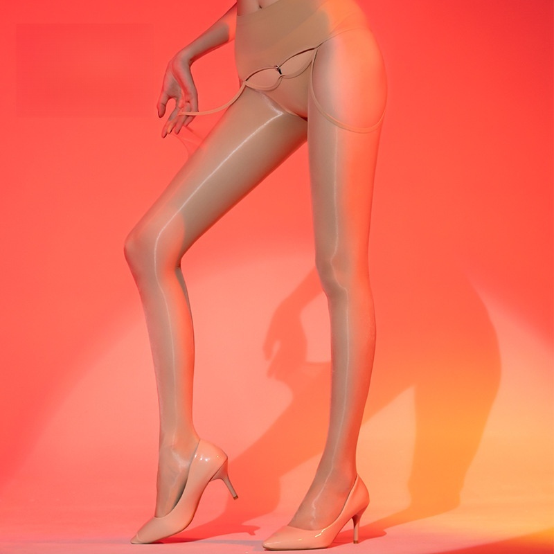 Aurora openwork side-buttoned pantyhose