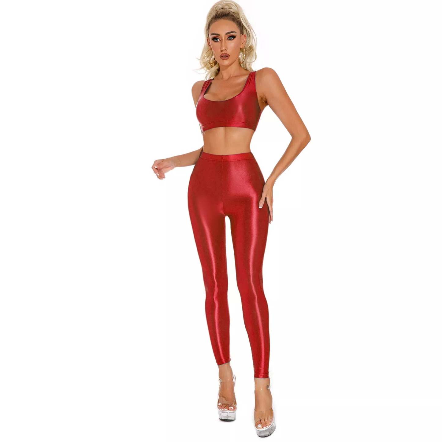 Shiny leggings 2-piece set