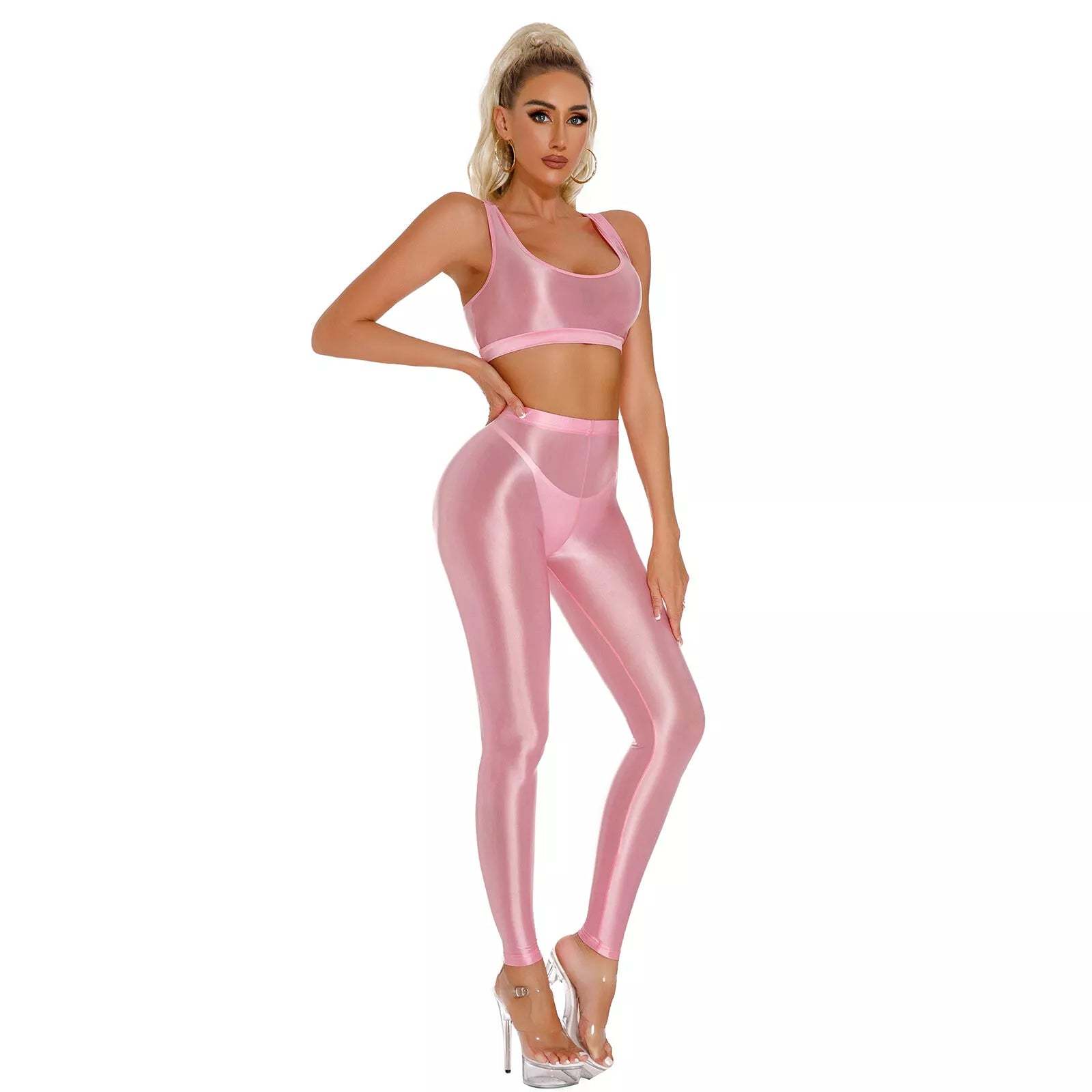 Shiny leggings 2-piece set