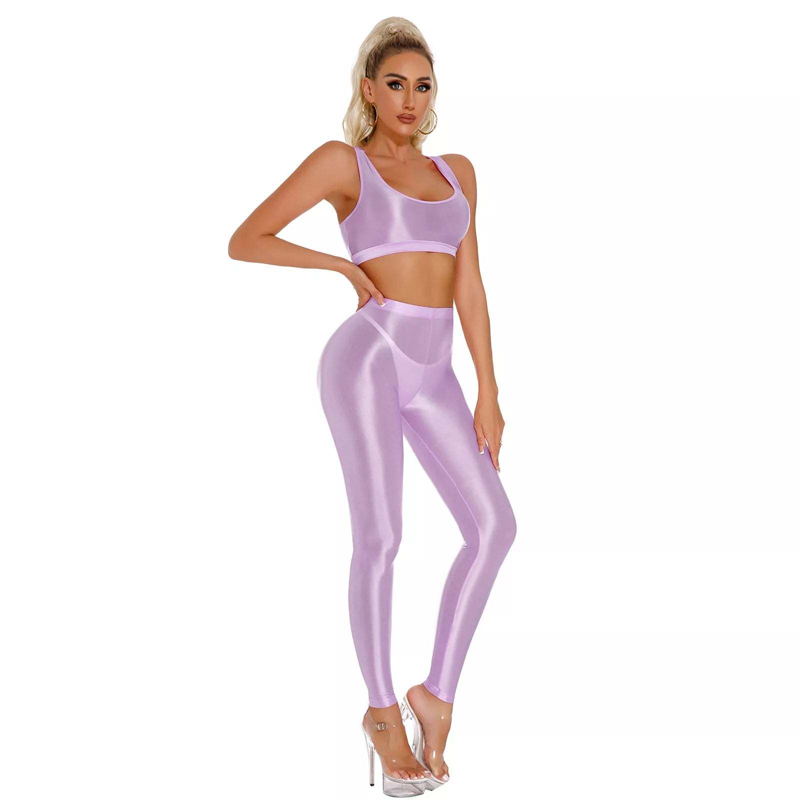 Shiny leggings 2-piece set