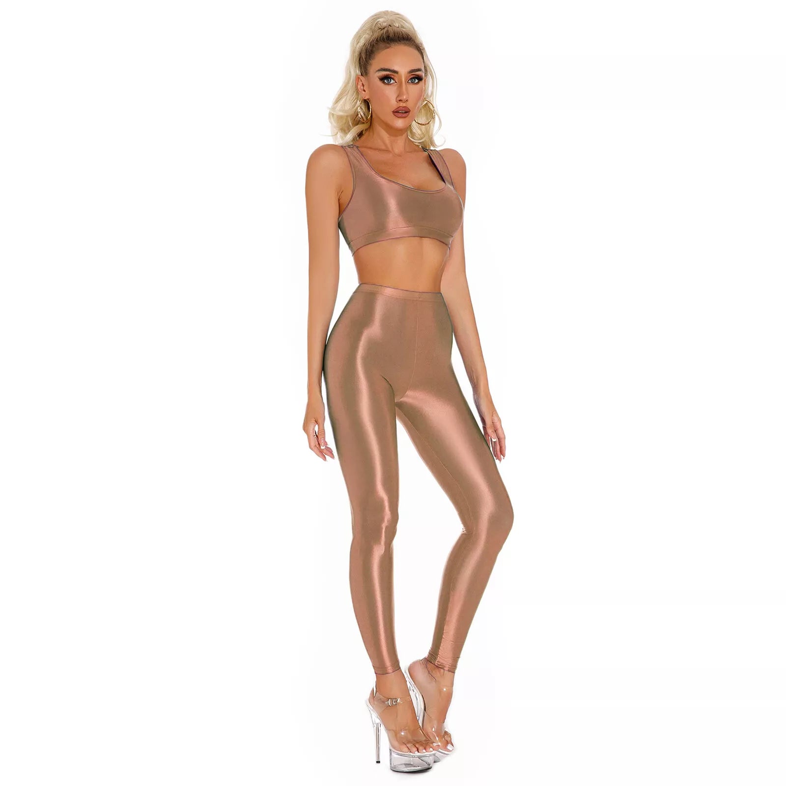 Shiny leggings 2-piece set