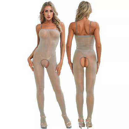 Suspender tube top open crotch body stockings