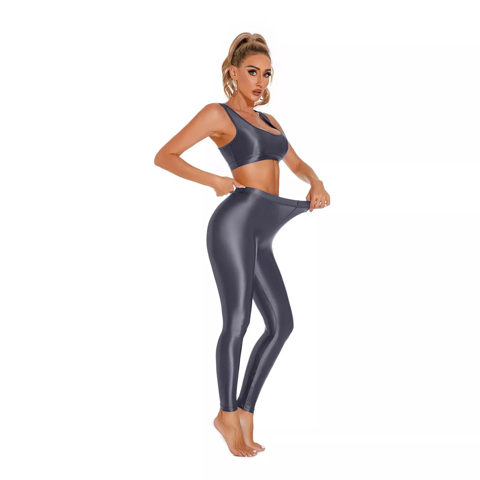 Shiny leggings 2-piece set