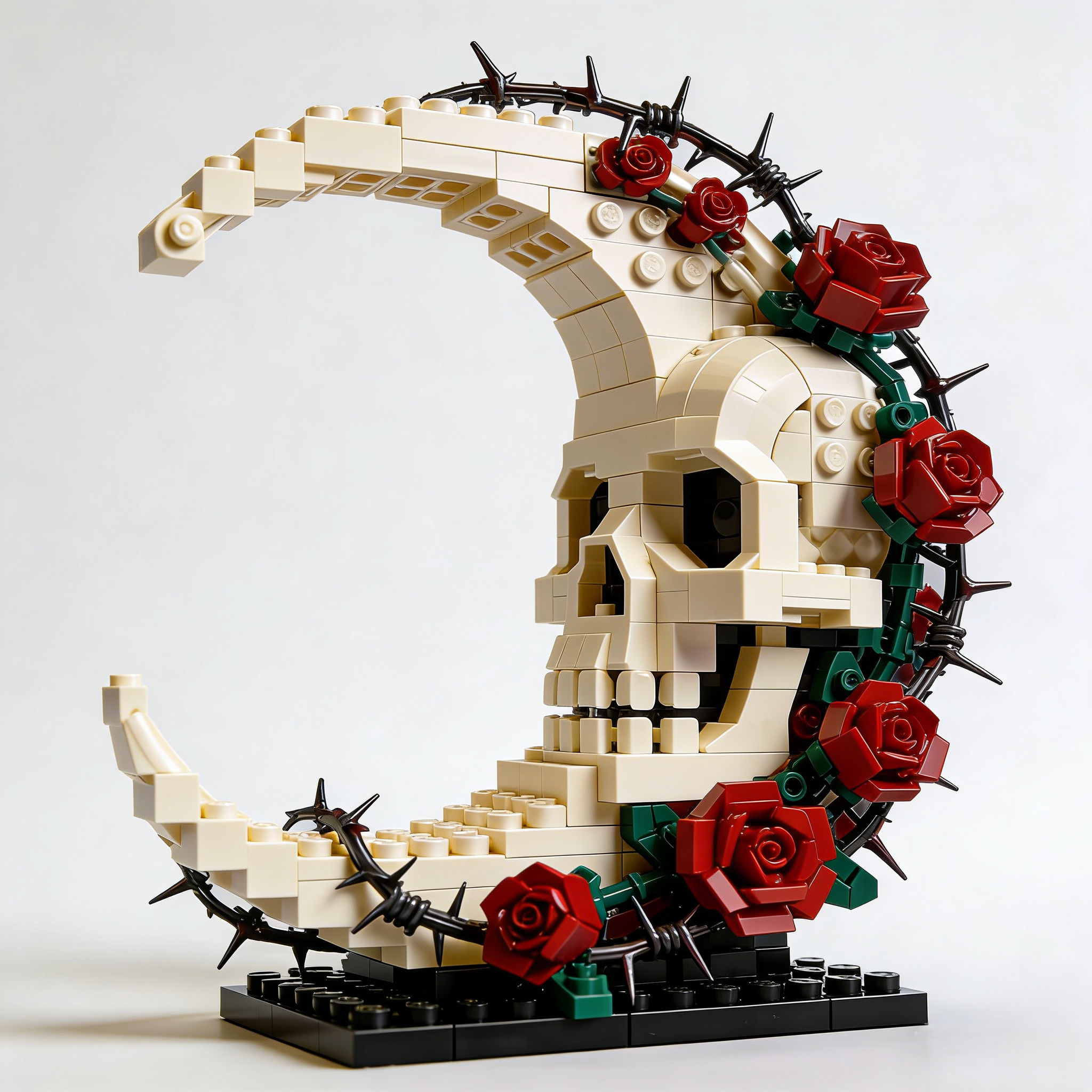 🩸🌙 Crimson Moon Skull Building Block Set