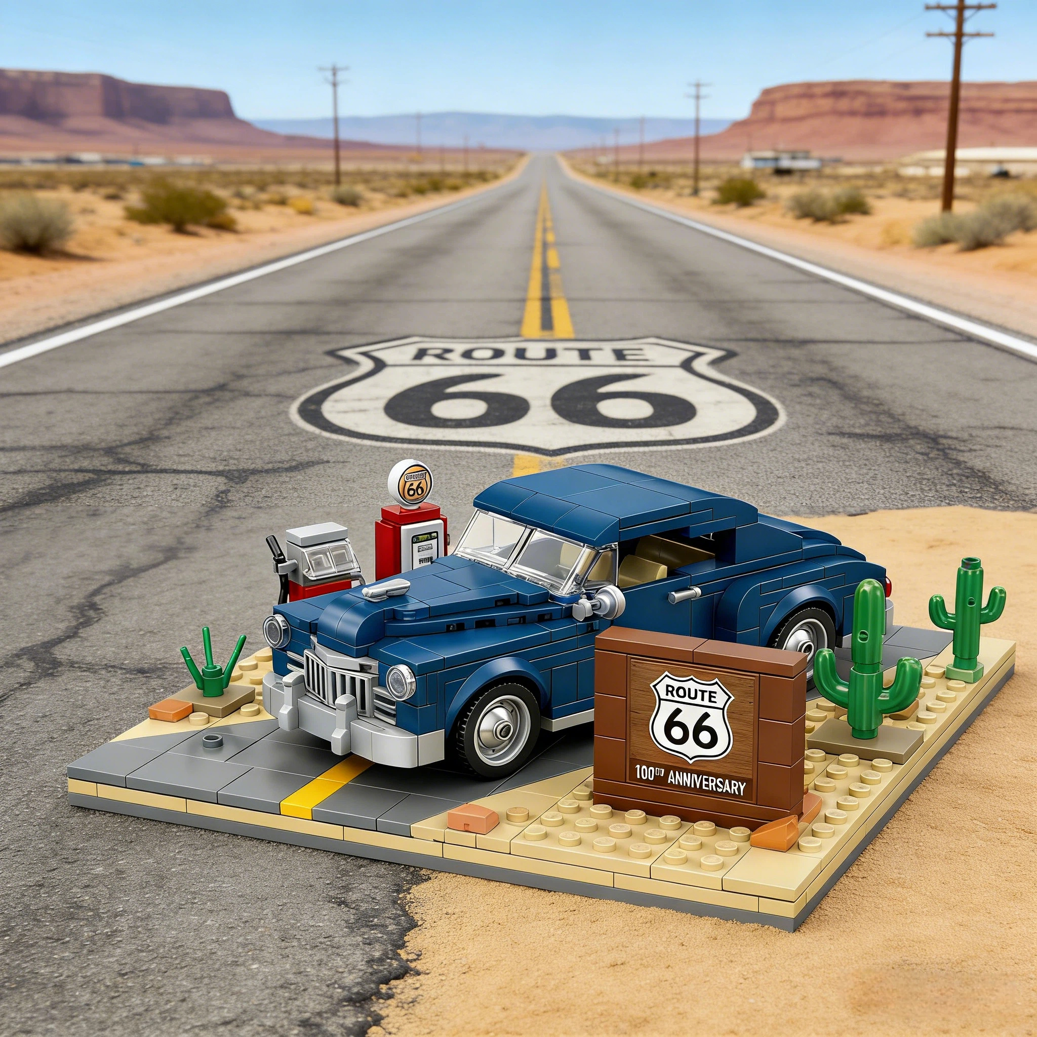 Route 66 100th Anniversary Collector Brick Set🚗