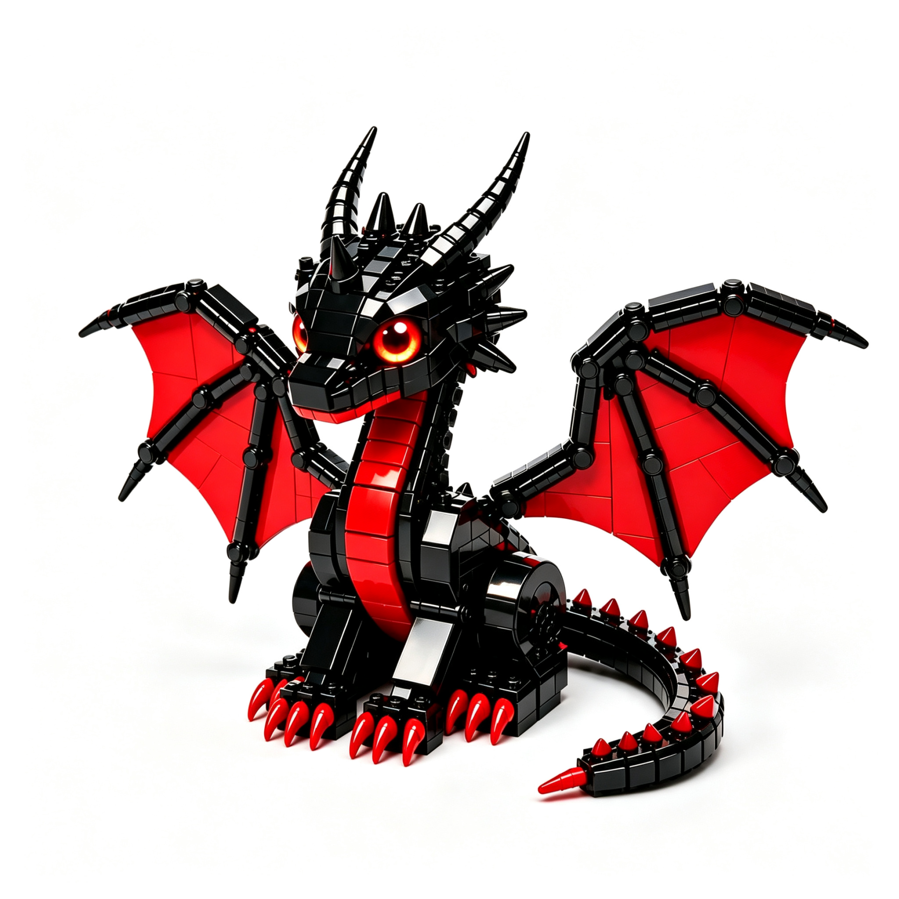 💥Crimson Shadow Dragon Building Set