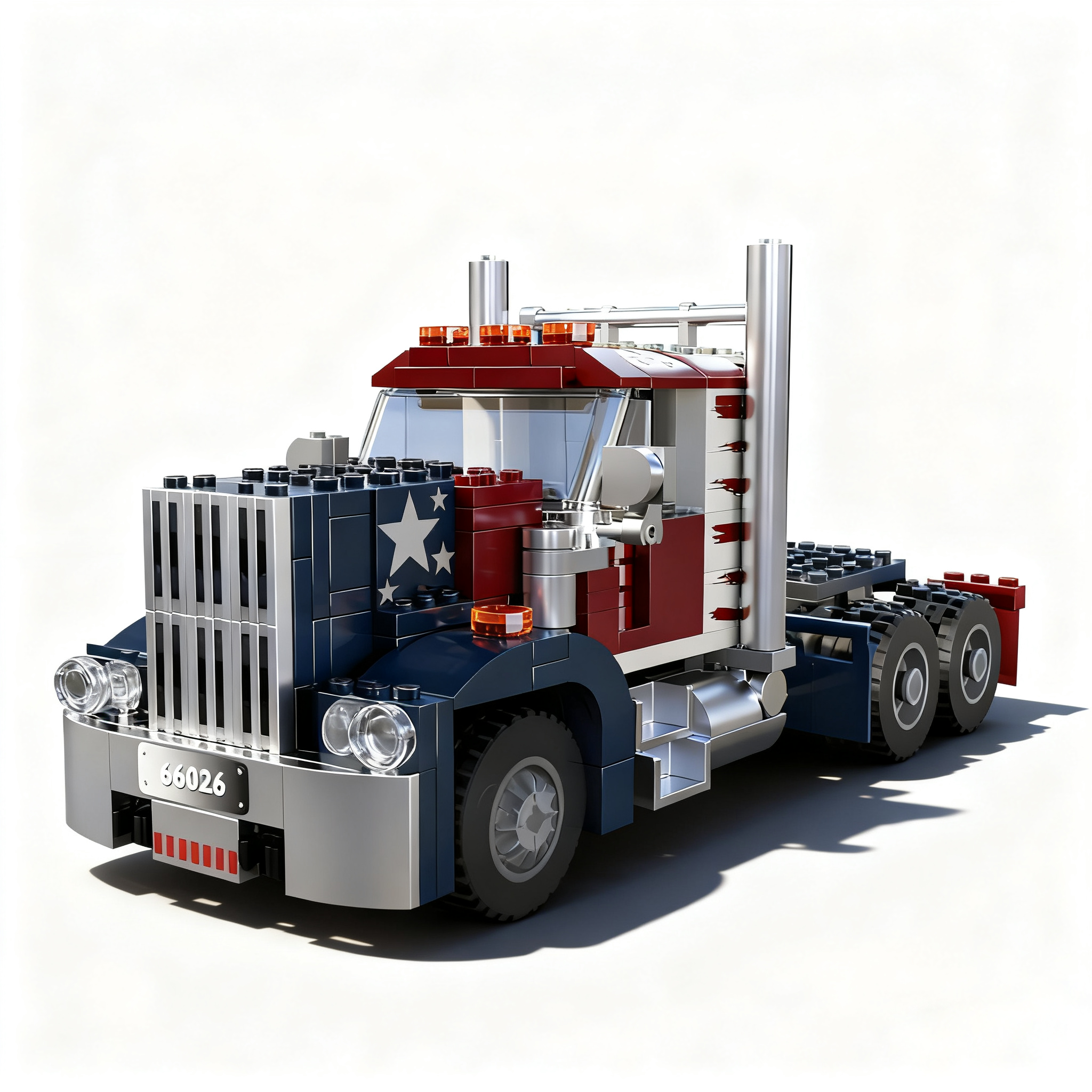 American Classic Semi-Truck Building Set | Collector-Grade USA Style Truck Model