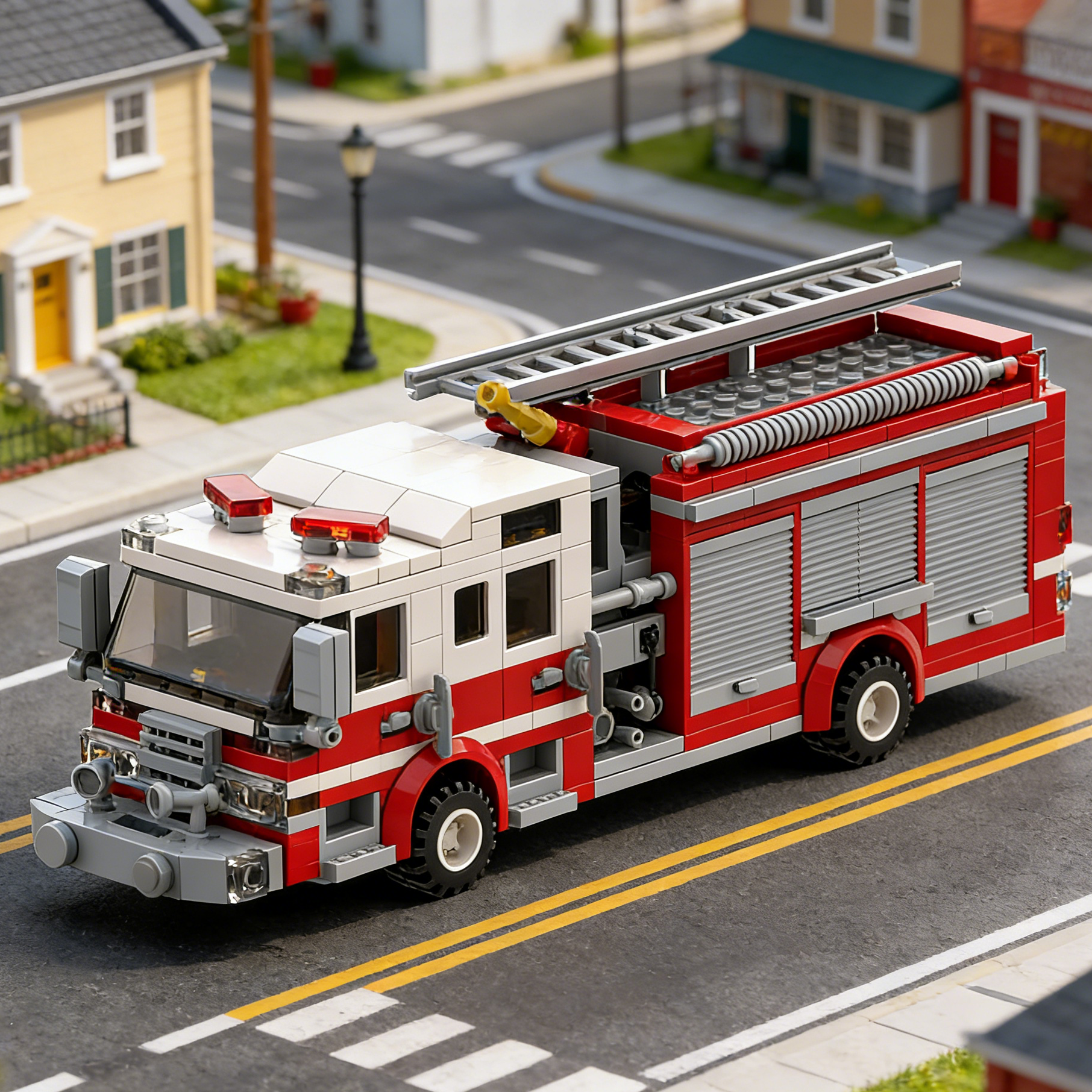 Fire Engine Brick Set with Ladder