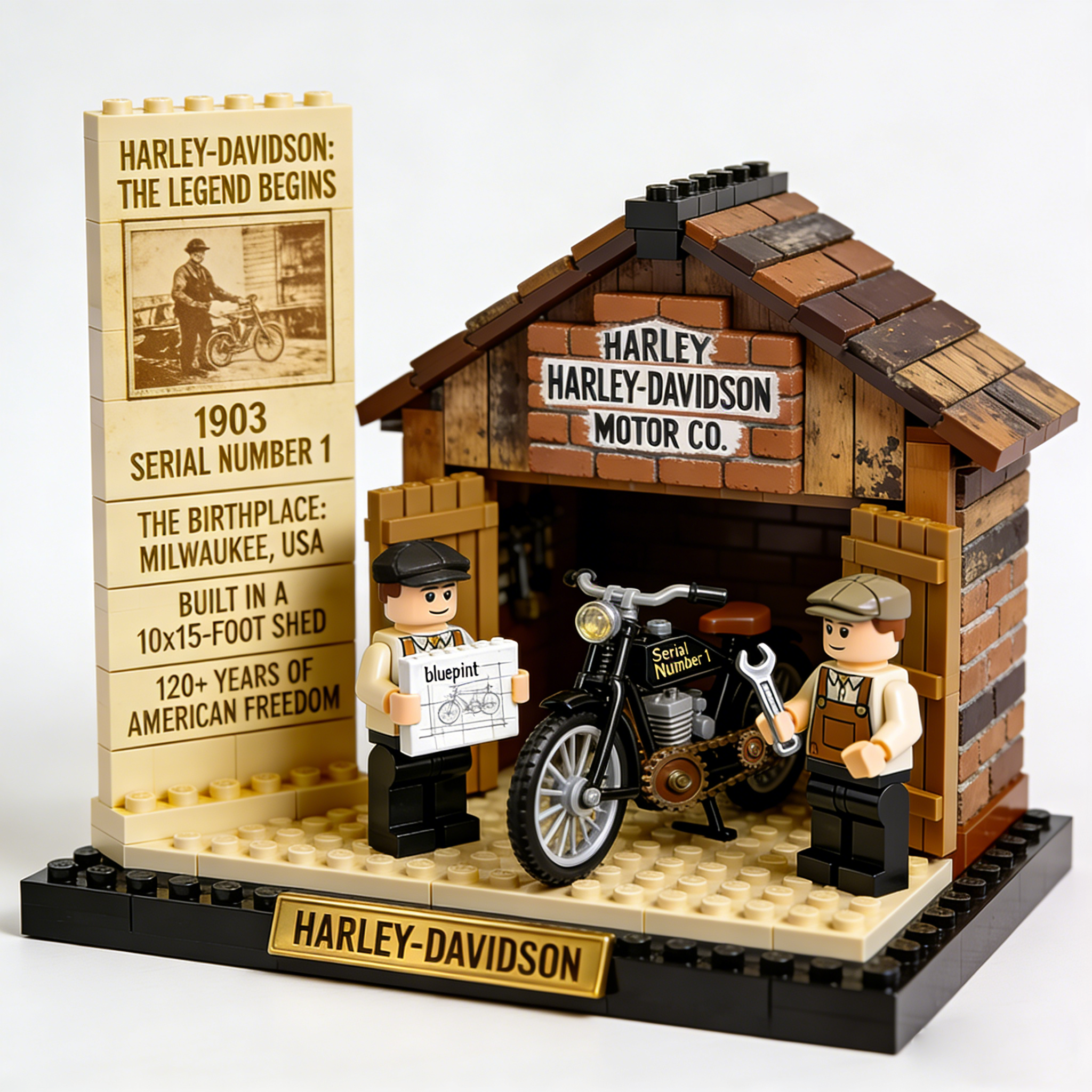 🏍️ The Birthplace Garage Motorcycle Brick Set