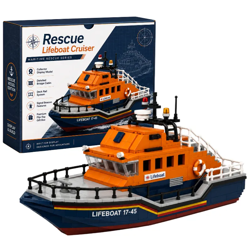 🌊⚓Rescue Lifeboat Cruiser – Maritime Search & Rescue Building Block Set