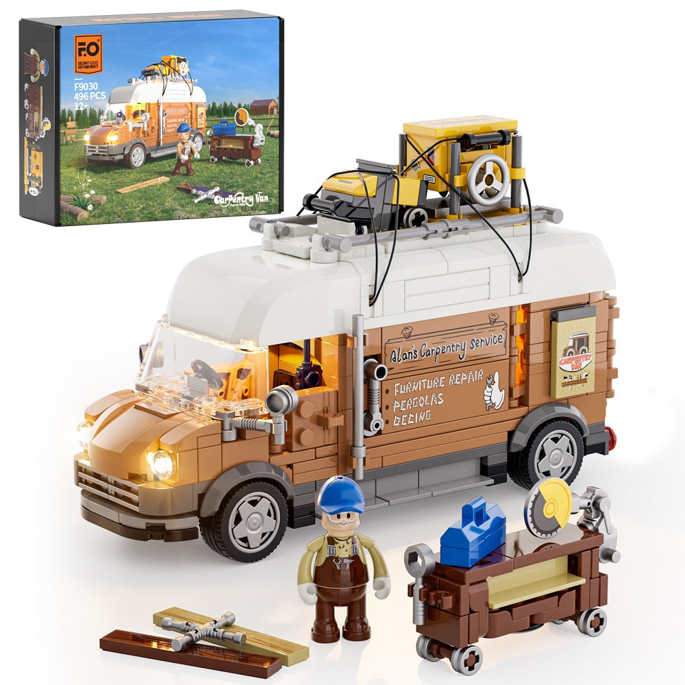Carpentry Van Building Blocks | Collectible Woodworking Model Set
