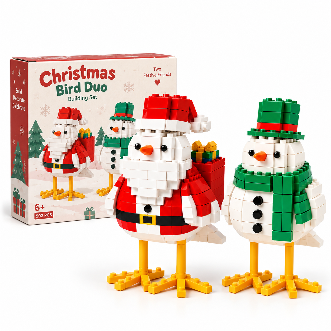 🎅🐦 Christmas Bird Duo Building Set