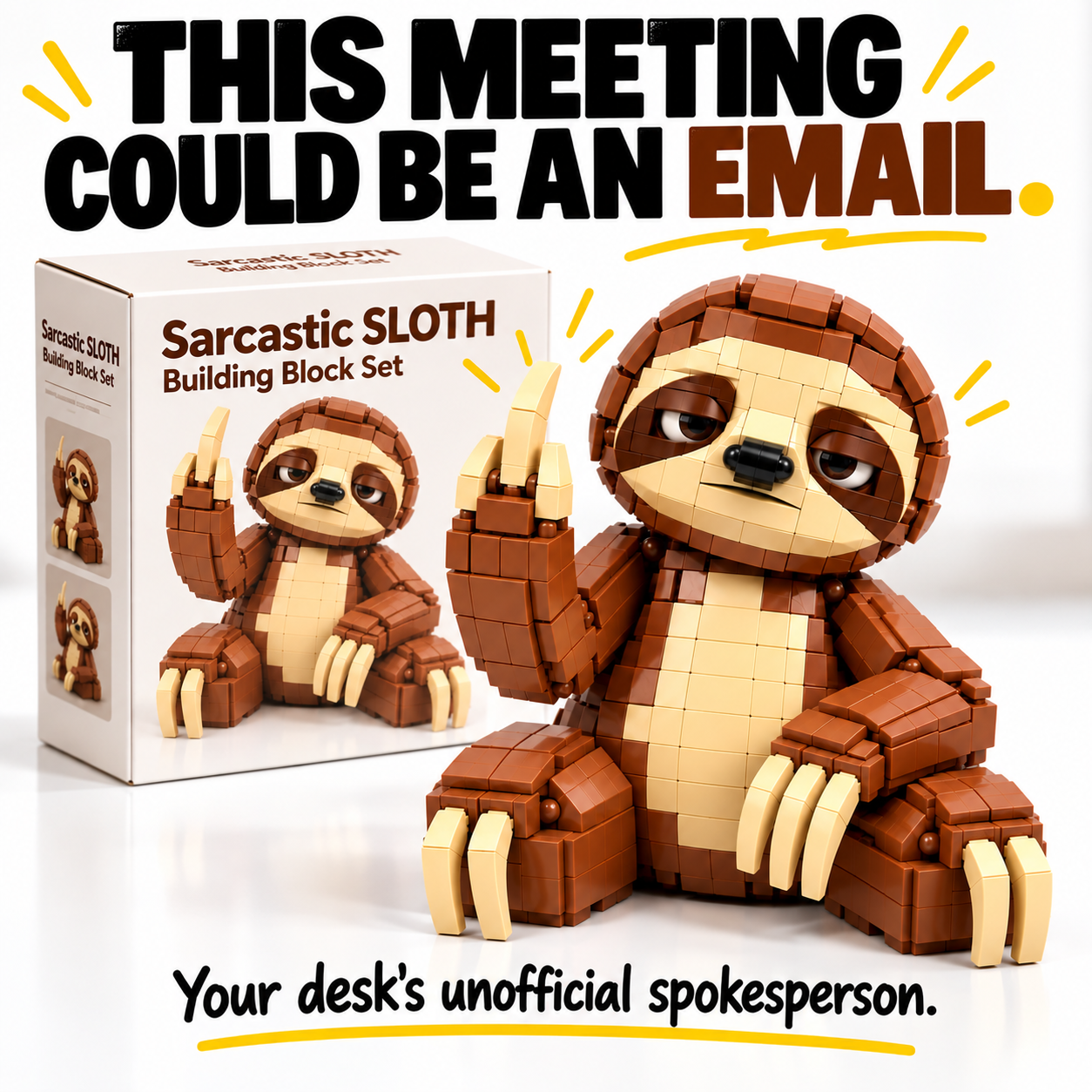 Sarcastic Sloth Building Block Set 🦥🖕