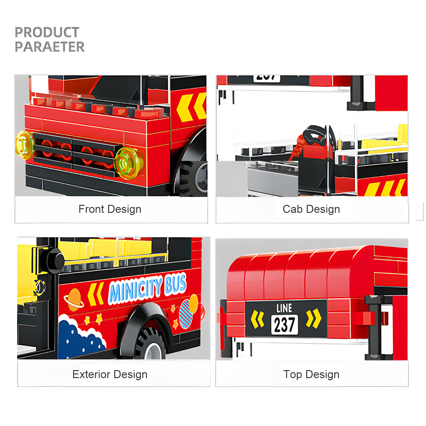 Minicity Intercity Bus Building Blocks (323PCS)