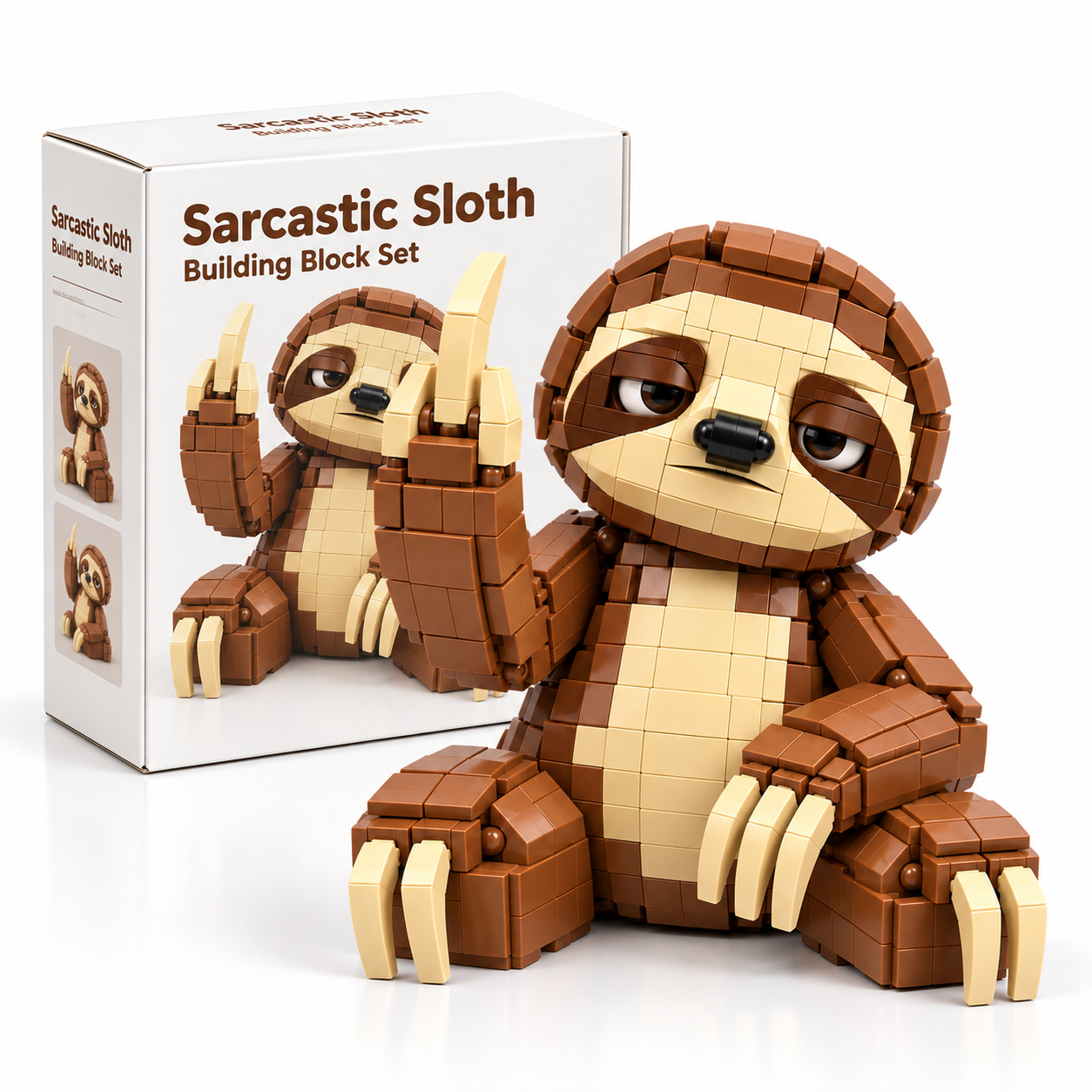 Sarcastic Sloth Building Block Set 🦥🖕