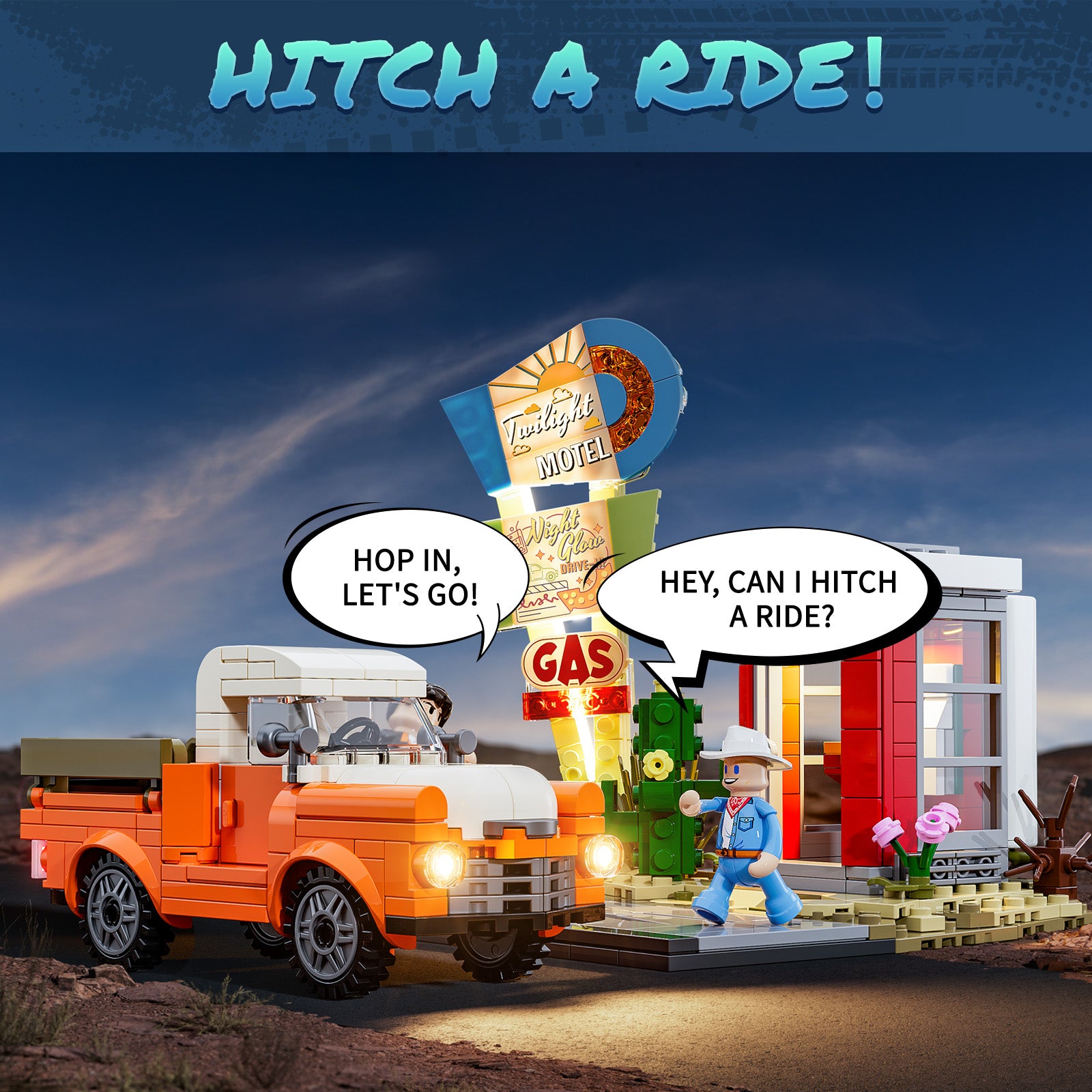 Classic American highway scene