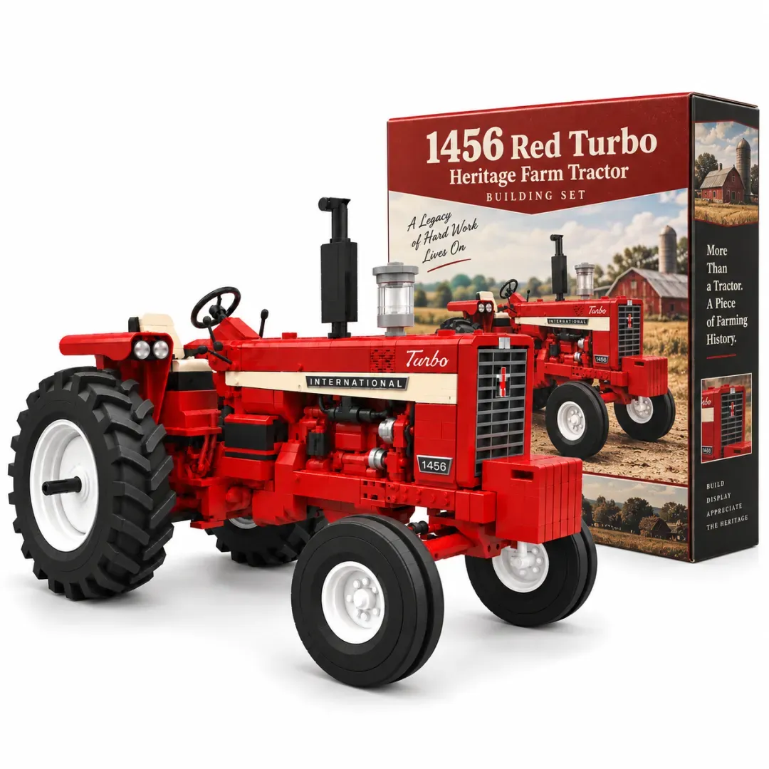 1456 Red Turbo Heritage Farm Tractor Building Set