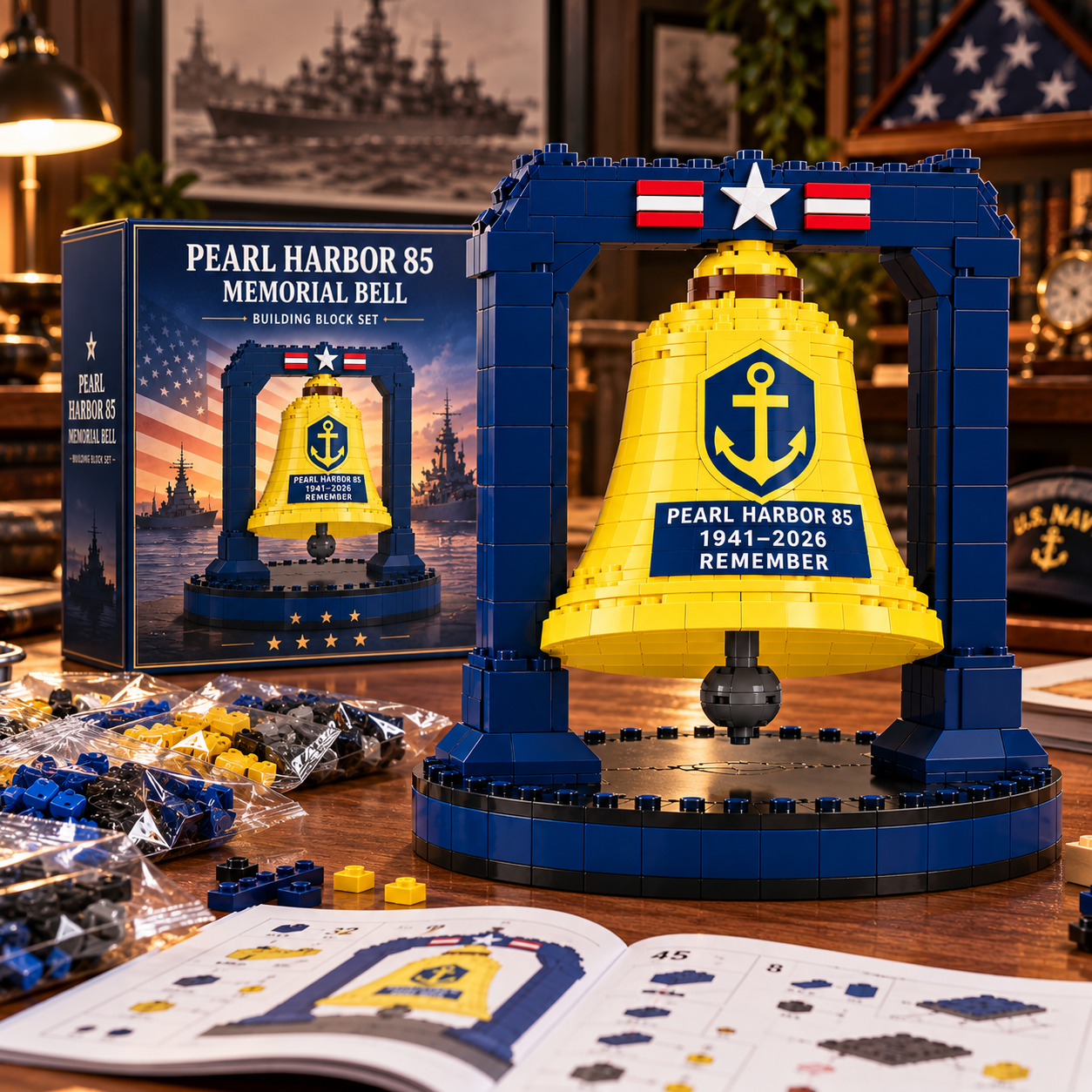 🔔 Pearl Harbor 85th Anniversary Memorial Bell Building Block Set