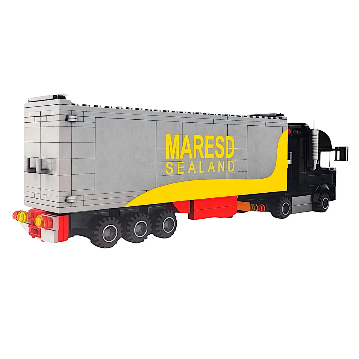 Black Cargo Truck Building Bricks Set