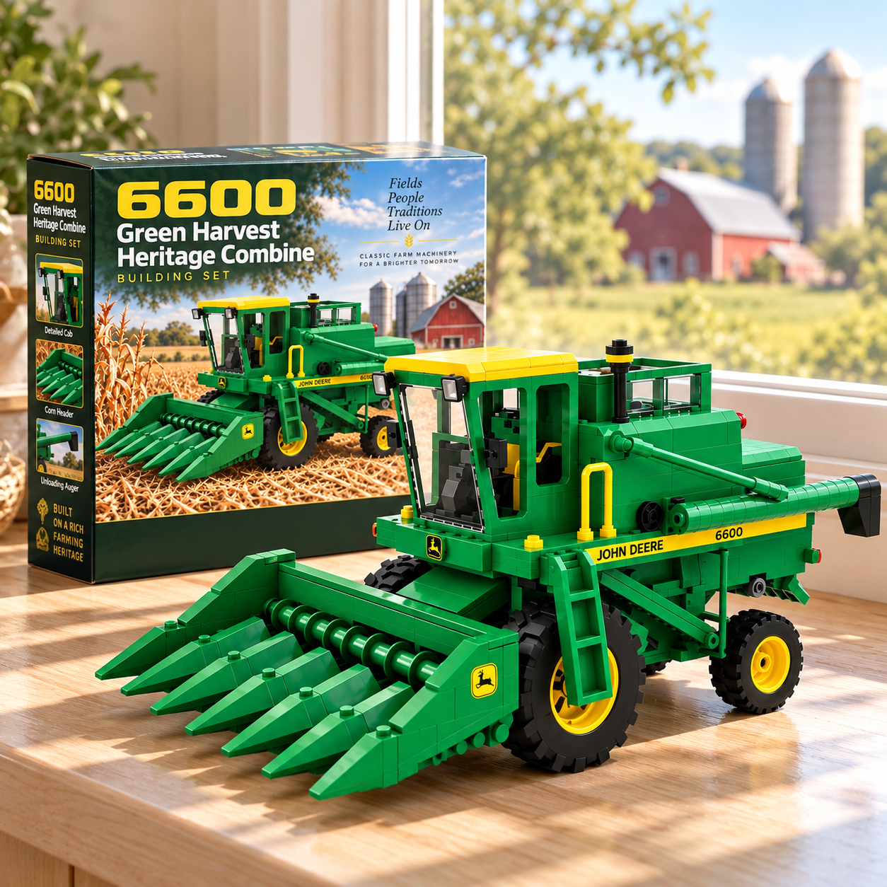 6600 Green Harvest Heritage Combine Building Set