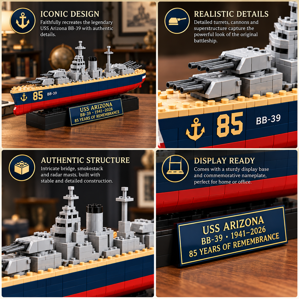 ⚓ USS Arizona BB-39 – 85 Years of Remembrance Building Set
