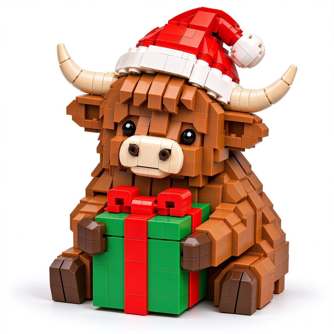 🎄🐮 Christmas Highland Cow Building Set