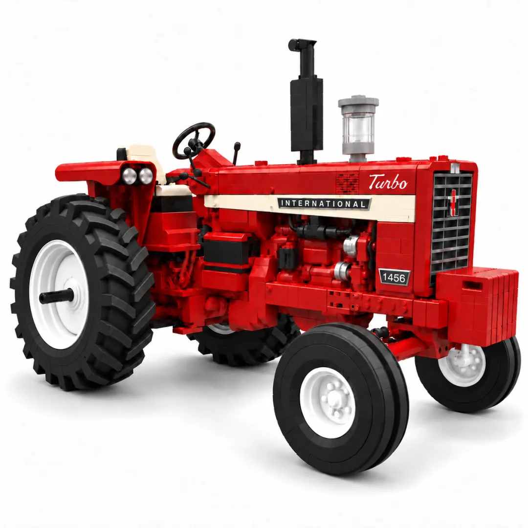 1456 Red Turbo Heritage Farm Tractor Building Set